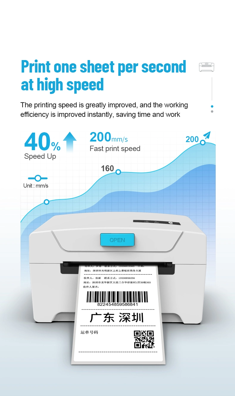 Thermal Label Printer USB LAN Shipping Label Printer 8600 3 Inch Wireless