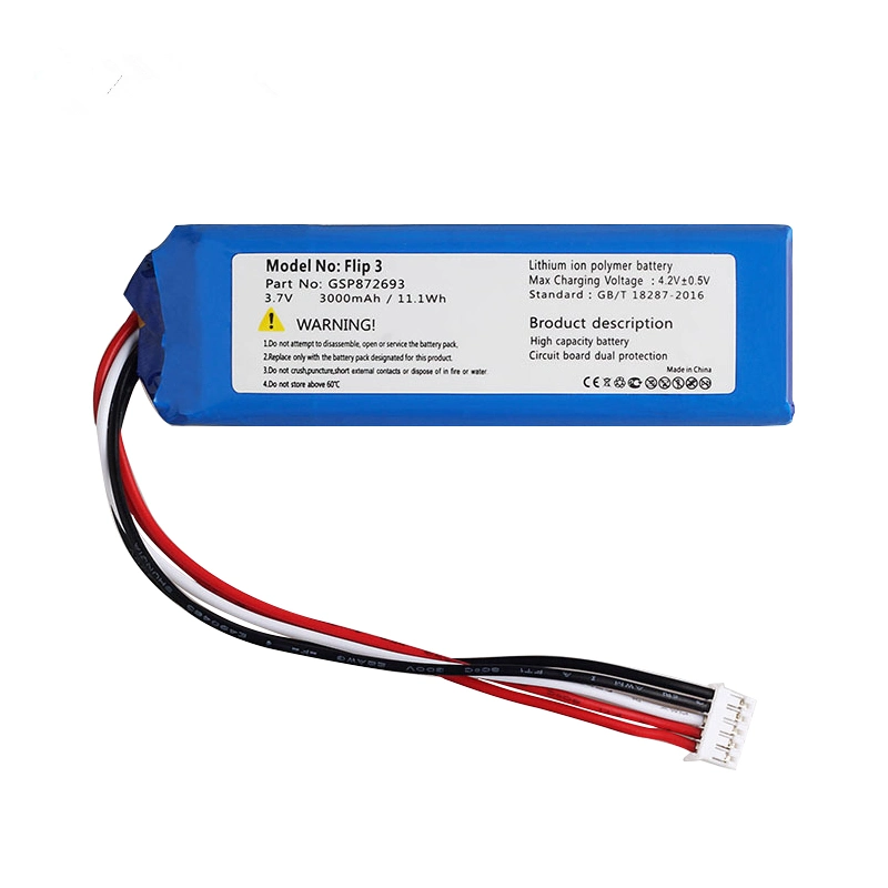 New OEM Replacement Battery for J Bl Speaker Flip3 Gsp872693 3.7V 3000mAh Bateria Bluetooth GPS Flip3 Lithium Ion Polymer Battery