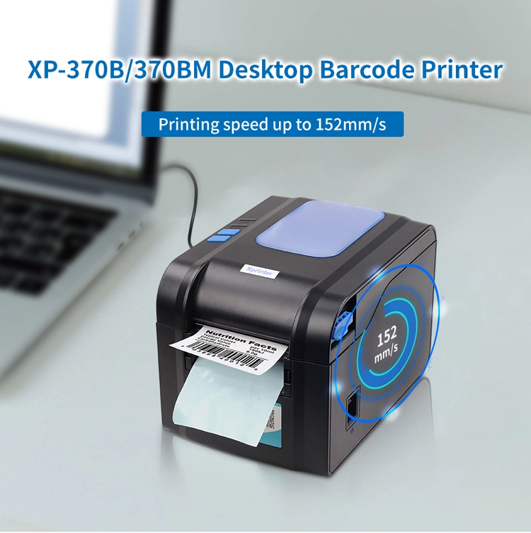 Xprinter XP-370BM Factory 3 Inch Thermal Barcode Printer USB+Serial Shipping Label Printer