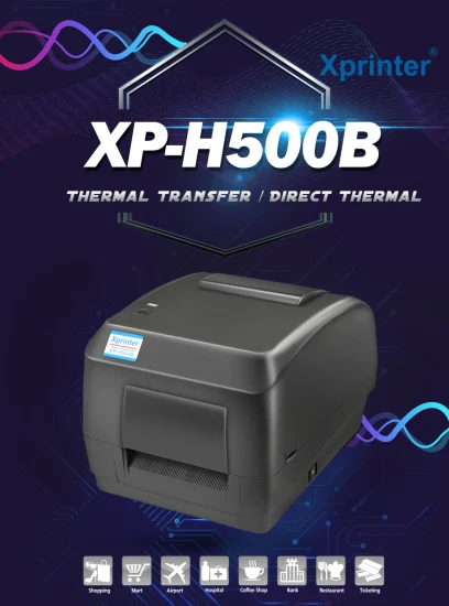 Xprinter XP-H500B Imprimante d'étiquettes à code-barres intelligente 4 pouces pour Express